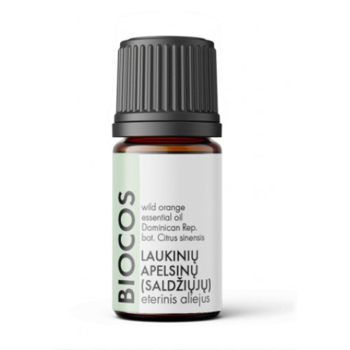 Apelsinų laukinių (saldžiųjų) eterinis aliejus (Dominikos respublika) (5 ml), BIOCOS