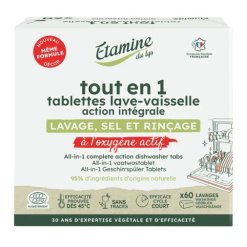 Indų plovimo tabletės indaplovėms “Viskas viename” 60 vnt., EDL Nature