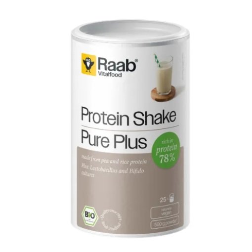 Raab Vitalfood baltymų kokteilio milteliai „Pur Plus“ su lacto bifido bakterijomis, ekologiški, 500g.