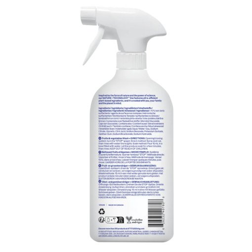 Vaisių ir daržovių ploviklis, bekvapis, ekologiškas, Attitude, 800ml - Image 3