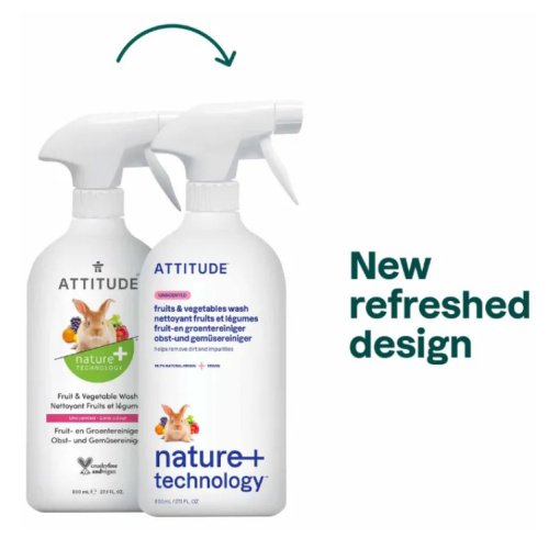 Vaisių ir daržovių ploviklis, bekvapis, ekologiškas, Attitude, 800ml - Image 2