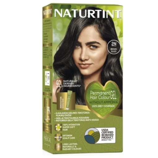 NATURTINT® ilgalaikiai plaukų dažai be amoniako, BROWN-BLACK 2N, 170ml