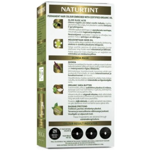 NATURTINT® ilgalaikiai plaukų dažai be amoniako, BROWN-BLACK 2N, 170ml - Image 4
