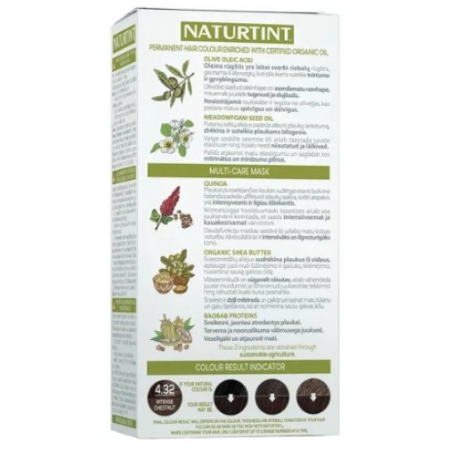 NATURTINT® ilgalaikiai plaukų dažai be amoniako, INTENSE CHESTNUT 4.32, 170 ml - Image 2
