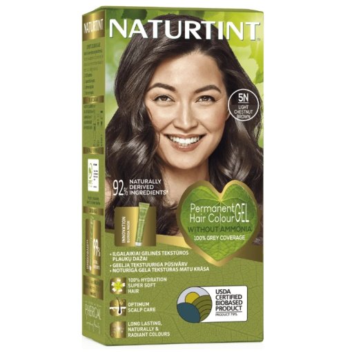 NATURTINT® ilgalaikiai plaukų dažai be amoniako, LIGHT CHESTNUT BROWN 5N, 170 ml
