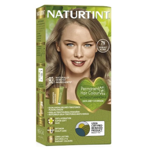 NATURTINT® ilgalaikiai plaukų dažai be amoniako, HAZELNUT BLONDE 7N, 170ml