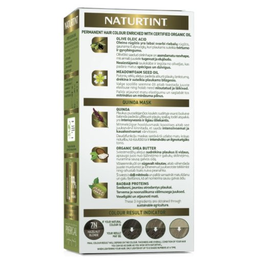 NATURTINT® ilgalaikiai plaukų dažai be amoniako, HAZELNUT BLONDE 7N, 170ml - Image 2