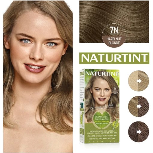 NATURTINT® ilgalaikiai plaukų dažai be amoniako, HAZELNUT BLONDE 7N, 170ml - Image 3