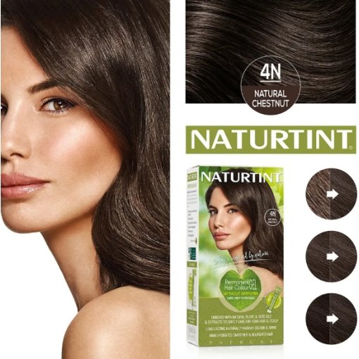 NATURTINT® ilgalaikiai plaukų dažai be amoniako, NATURAL CHESTNUT 4N, 170 ml - Image 3