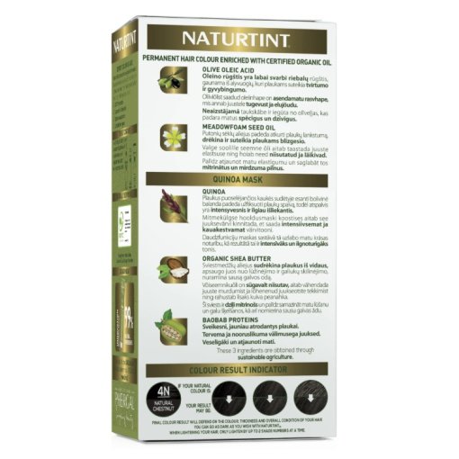 NATURTINT® ilgalaikiai plaukų dažai be amoniako, NATURAL CHESTNUT 4N, 170 ml - Image 2
