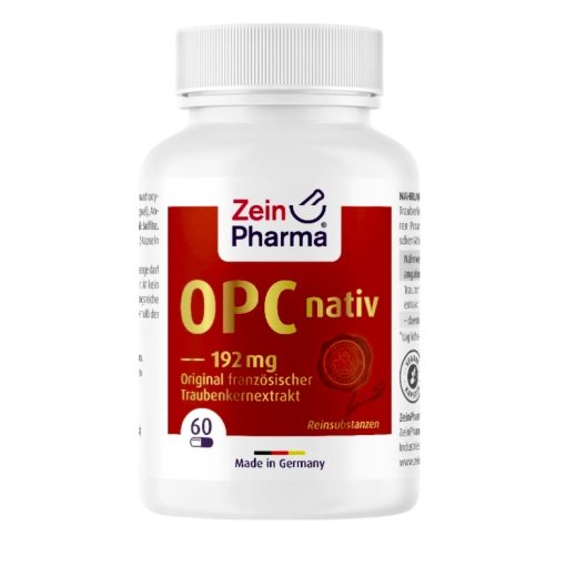 Oligomeriniai proantocianidinai iš vynuogių sėklų OPC NATIVE 192 mg. Maisto papildas, Zein Pharma 60 kaps.