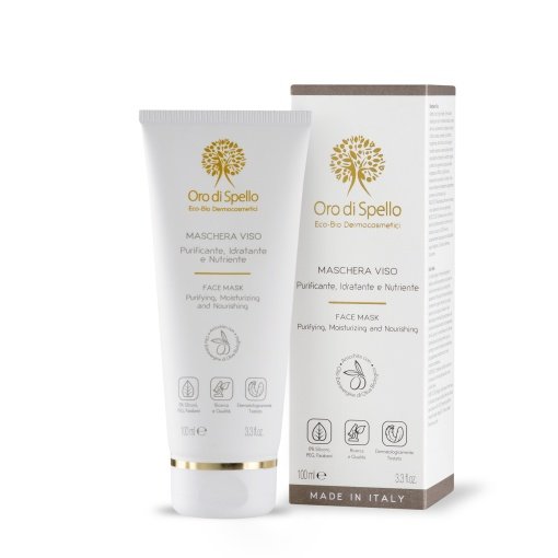 ORO DI SPELLO Drėkinamoji veido kaukė su baltuoju moliu „FACE MASK Purifying, Moisturizing and Nourishing“, 100ml