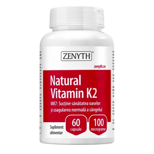 Vitaminas K2. Maisto papildas 60kaps. Zenyth