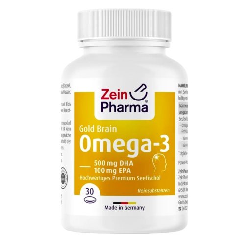 Omega-3 Gold smegenims. Maisto papildas, Zein Pharma 30kaps.