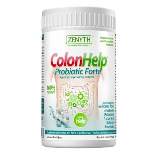 Maistinių skaidulų produktas su probiotikais COLON HELP PROBIOTIC FORTE 240g. Zenyth