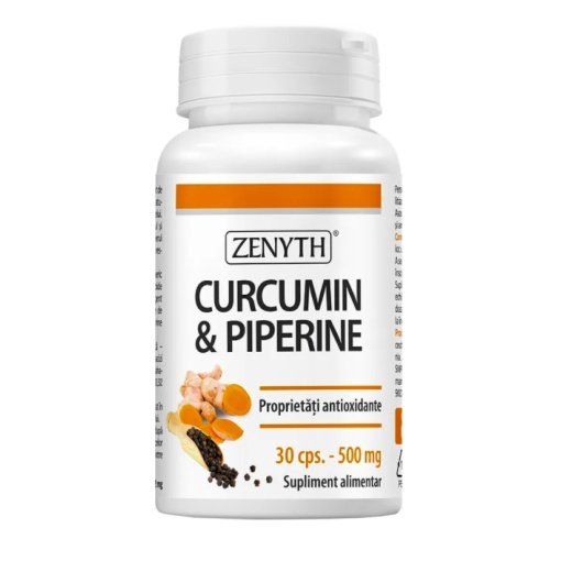 Maisto papildas CURCUMIN & PIPERINE 30kaps. Zenyth