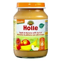 Obuolių, bananų ir abrikosų tyrelė kūdikiams nuo 6 mėn., biodinaminė, Holle, 190g