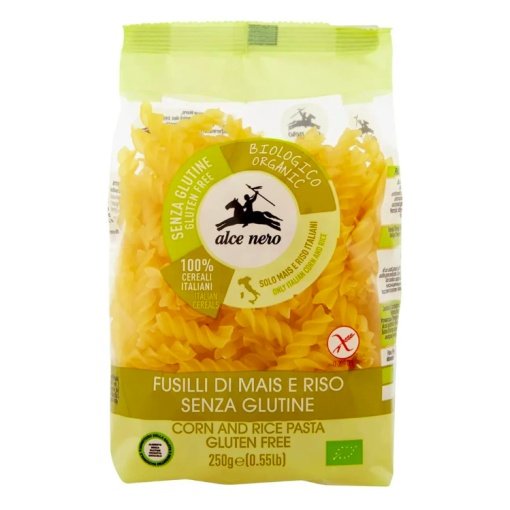 Makaronai FUSILLI be glitimo, ekologiški, Alce Nero, 250 g