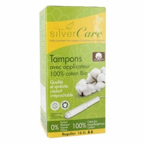 Tamponai su aplikatoriumi “Regular”, 16 vnt.  Silver Care