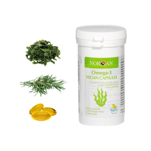 Omega-3 Vegan, kapsulės, 80 vnt., Norsan - Image 2