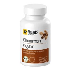 Raab Vitalfood Ceilono cinamonas. Maisto papildas, ekologiškas, 90kaps.