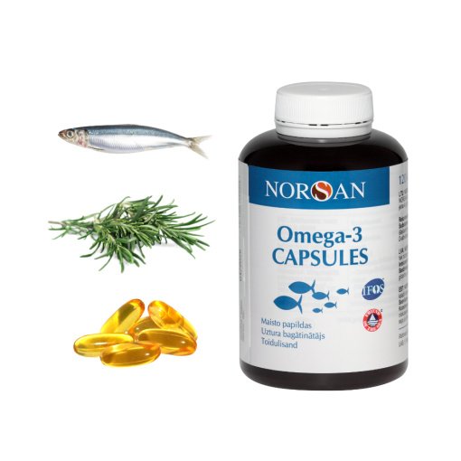 Omega-3 Capsules, kapsulės, 120 vnt., Norsan - Image 2