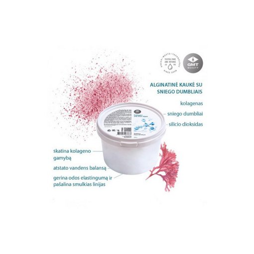 ALGINATINĖ KAUKĖ SU SNIEGO DUMBLIAIS (COLLAGEN WITH SNOW ALGAE AGELESS PEEL-OFF MASK) 200g., GMT Beauty - Image 2