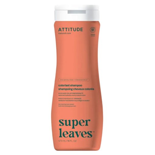 Šampūnas dažytiems plaukams su avokadų aliejumi ir granatais, Attitude, 473 ml.