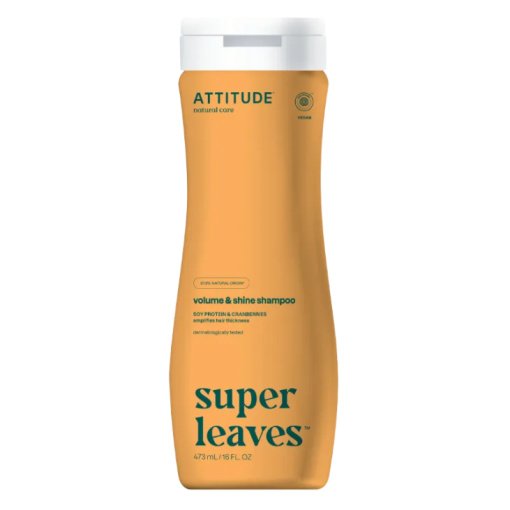 Apimties ir blizgesio suteikiantis šampūnas su sojų baltymais ir spanguolėmis, Attitude, 473 ml.