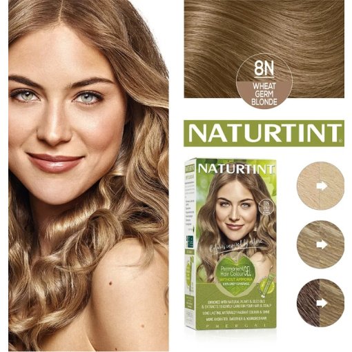 NATURTINT® ilgalaikiai plaukų dažai be amoniako, WHEAT GERM BLONDE 8N, 170 ml - Image 4
