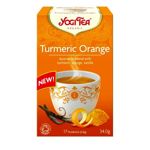 Ajurvedinė ciberžolės arbata su apelsinais, ekologiška, Yogi Tea, 17 pak.