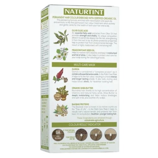 NATURTINT® ilgalaikiai plaukų dažai be amoniako, ASH BLONDE 8A, 170 ml - Image 4
