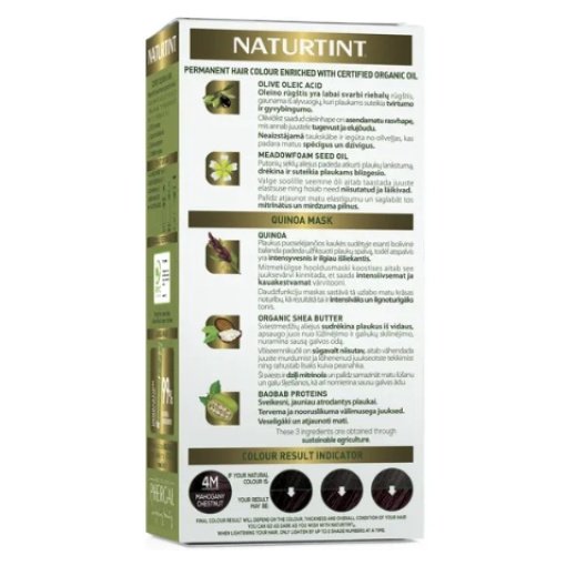 NATURTINT® ilgalaikiai plaukų dažai be amoniako, MAHOGANY CHESTNUT 4M, 170 ml - Image 4