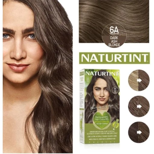 NATURTINT® ilgalaikiai plaukų dažai be amoniako, DARK ASH BLONDE 6A, 170 ml - Image 4