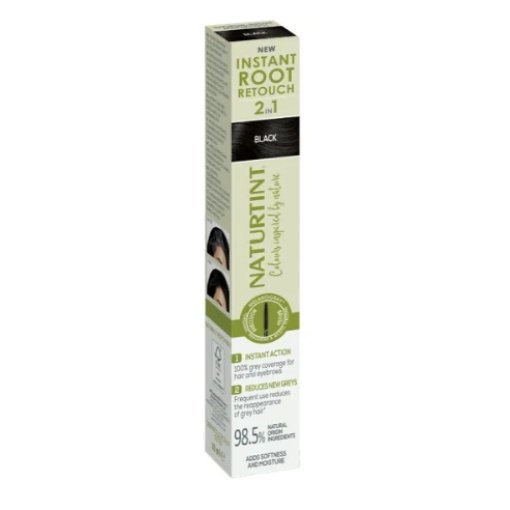 NATURTINT® Laikinas greitas spalvos atnaujinimas plaukų šaknims ir antakiams BLACK, 10ml