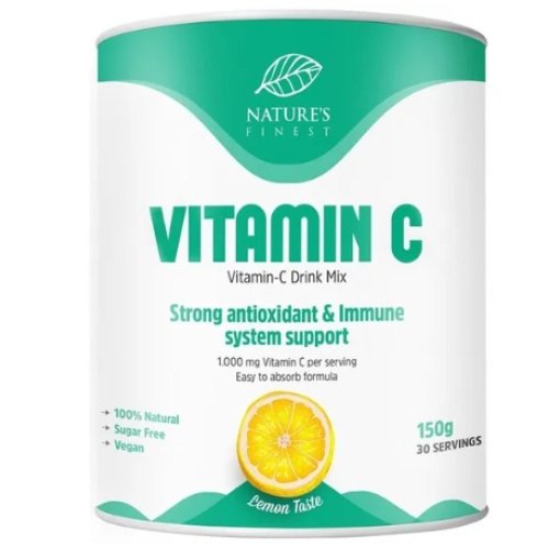 Vitaminas C, milteliai. Maisto papildas, Nature's Finest, 150g