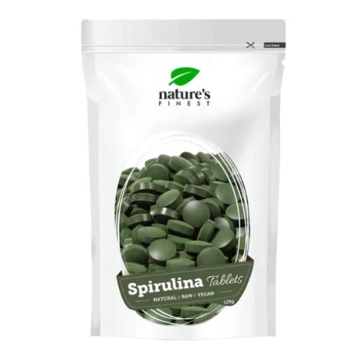 Spirulina, tabletės. Maisto papildas, Nature’s Finest 125g