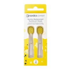 Elektrinio vaikų dantų šepetėlio galvutės YELLOW Nordics, 2vnt