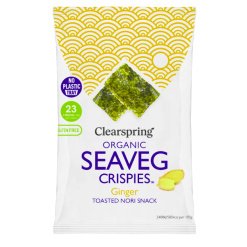 Jūros daržovių traškučiai „Seaveg crispies“ su imbieru, ekologiški, Clearspring 4g